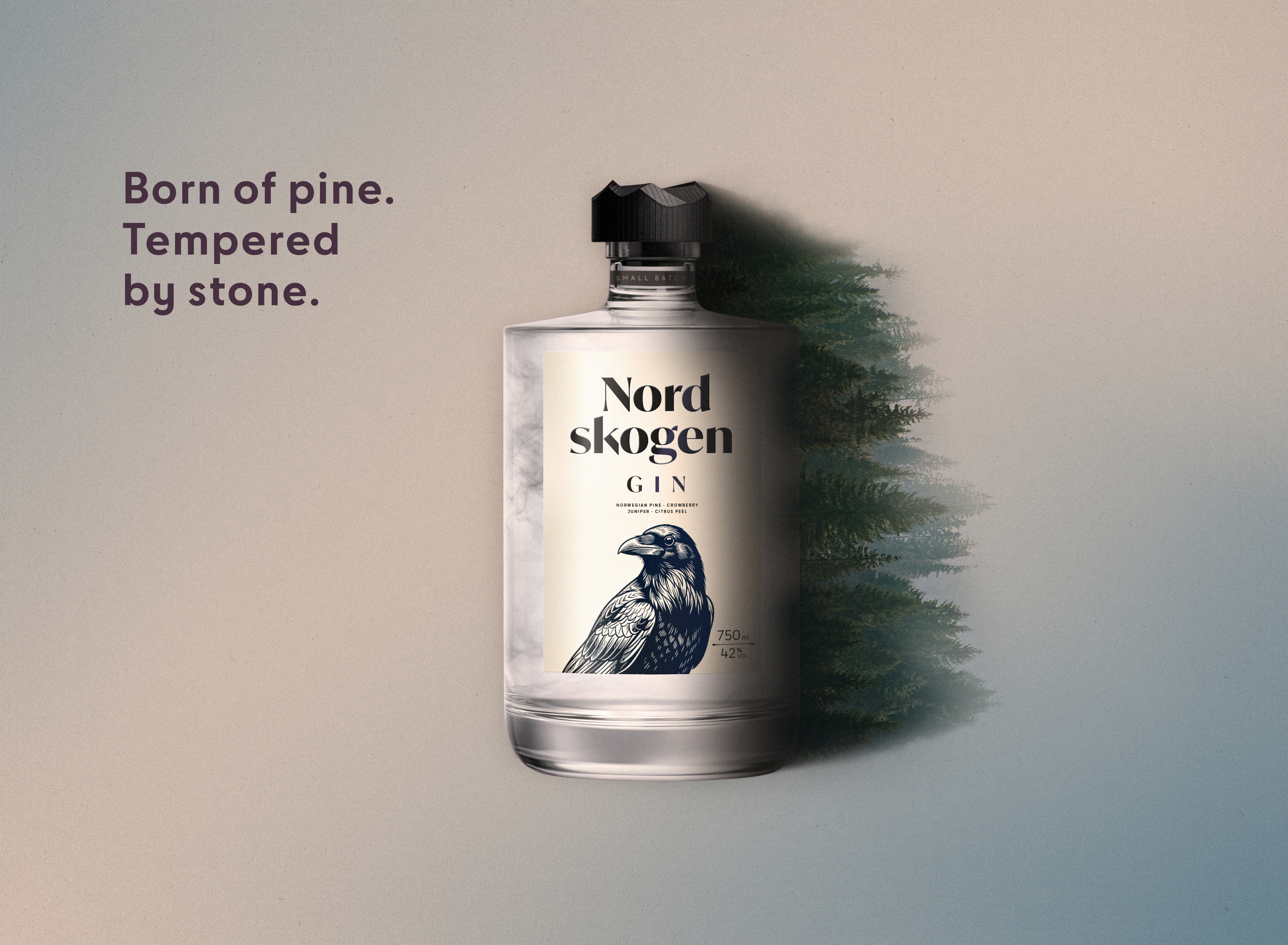 Nordskogen Keyvisual Born of pine. Tempered by stone.
